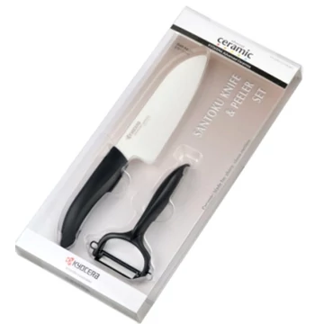 Santoku kés és Y hámozó szett - fekete