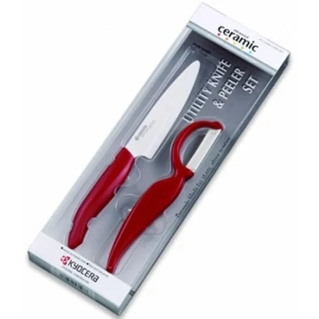 Szeletelő kés és balkezes Hámozó szett - piros