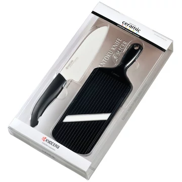 Santoku kés és Szeletelő szett - fekete