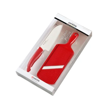 Santoku kés és Szeletelő szett - piros