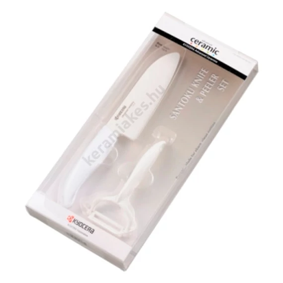 Santoku kés és Y hámozó szett - fehér