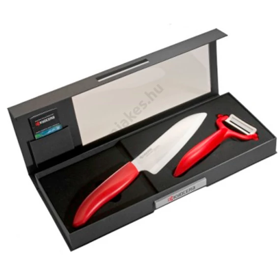 Santoku kés és Y hámozó szett - piros